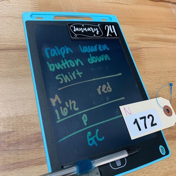 Vintage Ralph Lauren Shirt Men 16.5 Red Button Down Classic Fit Long Sleeve 90s - Picture 10 of 11